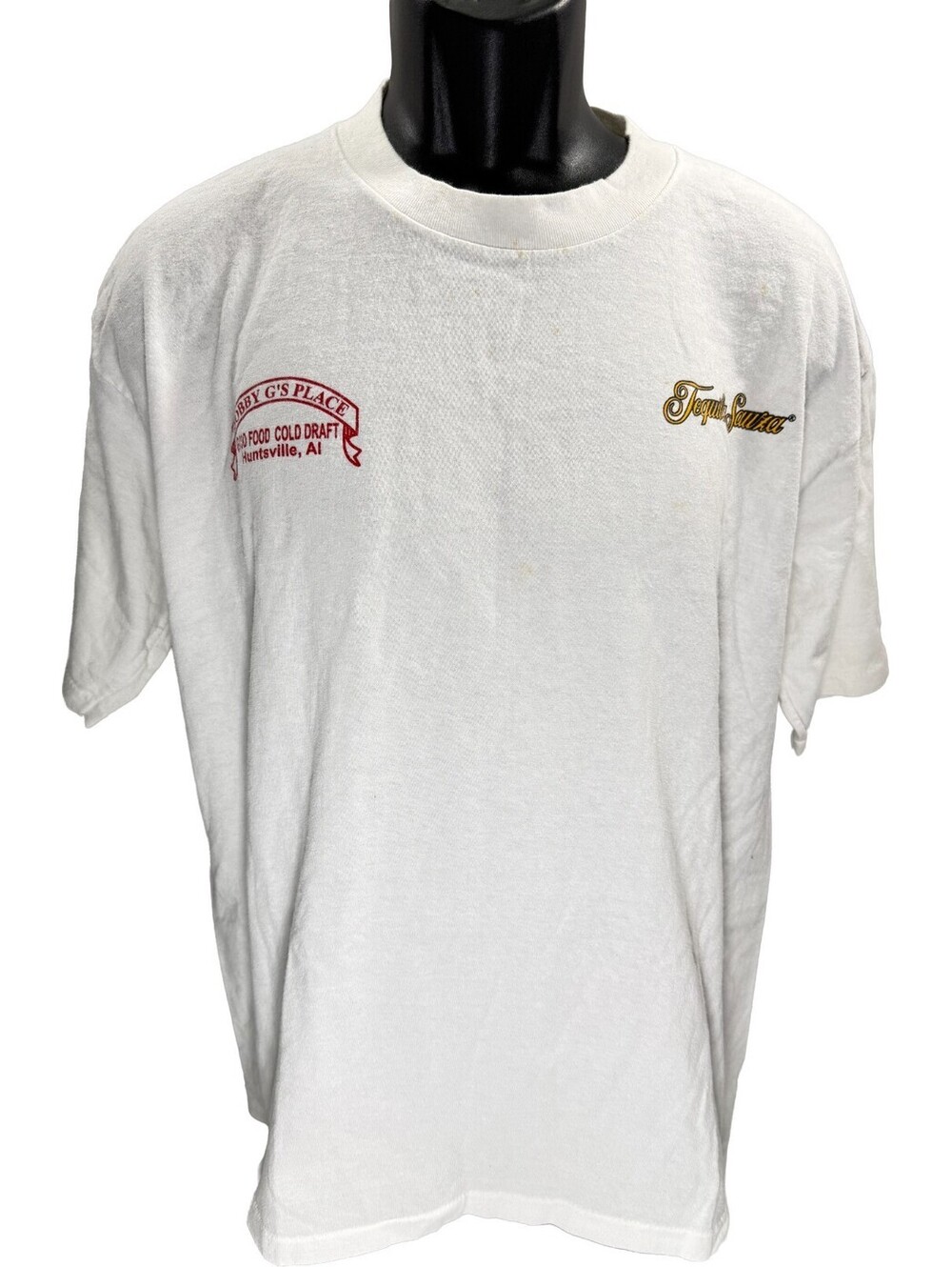 VTG 90s SAUZA TEQUILA Single Stitch T-Shirt Bobby G's Place Huntsville Alabama